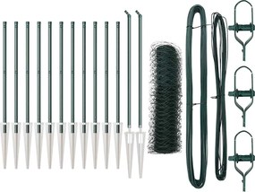 vidaXL Stâlp de gard. Verde 25 x 0,5 m (plasă de 36 mm) Oțel