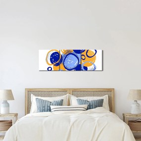 Tablou - Motiv luminos cu cercuri (cu ceas) (90x30 cm)