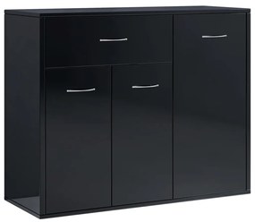 800682 vidaXL Servantă, negru extralucios, 88 x 30 x 70 cm, PAL