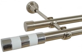 Galerie dubla fara inele cilindru alb 19 mm inox (Alege marime: 280 cm)
