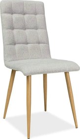 Scaun tapitat Otto, gri/stejar, stofa clasica/metal, 39X44X94 cm