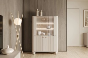 Vitrină Vesper 103 cm - caju / picioare aurii