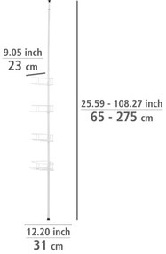 WENKO 26015100 - Poliță de colț DOLCEDO, 31 x 230 cm, inox/alb