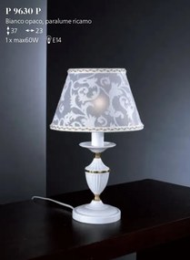 Veioza / Lampa de masa design italian din alama cu metal alb 9630
