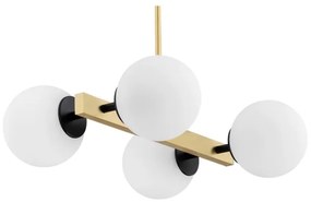 Lustră pe tijă FREEMONT 4xE27/15W/230V aurie/albă/neagră Argon 1767