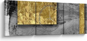 Tablou - Pătrate de aur N⁰2 (cu ceas) (90x30 cm)