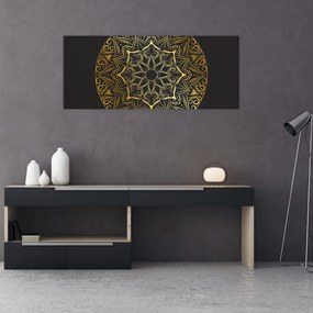 Tablou abstracției aurii (120x50 cm)