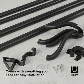 Galerie de perdea extensibilă 107-305 cm din oțel Midnight – Umbra