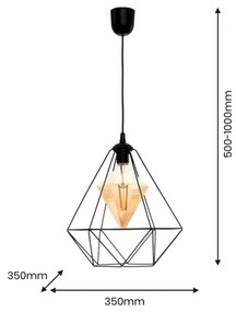 Lustră LED pe cablu ALAMBRE 1xE27/4W/230V neagră