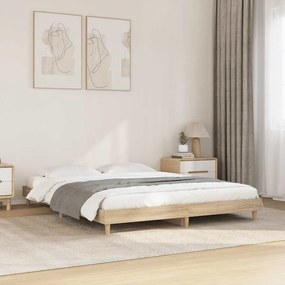 vidaXL Cadru pat fără saltea stejar sonoma 140x200 cm lemn prelucrat