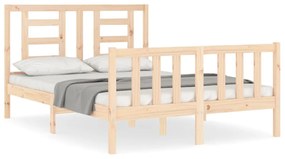 3192861 vidaXL Cadru de pat cu tăblie, 140x190 cm, lemn masiv
