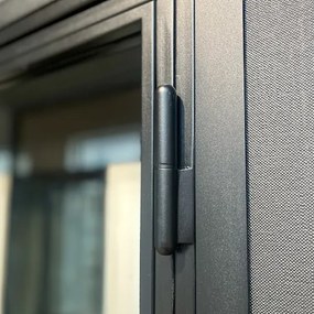 Usa de interior din sticla Porta Loft Steel cu rama neagra din otel Model 2, 974 x 2053, Negru