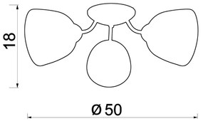 Lustră aplicată 3xE27/15W/230V