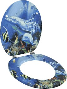 vidaXL Capac WC, MDF, model delfini