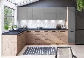 Expedo Corp inferior bucatarie cu sertare GLENA D40S3, 40x82x47, stejar artisan/gri