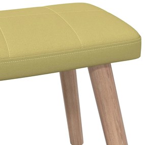 Scaun de relaxare cu taburet, verde, textil 1, Verde, Cu suport de picioare