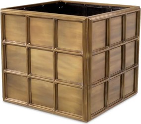 Ghiveci, Vas decorativ din otel inoxidabil Grid M alama vintage