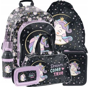 Set ghiozdan din 5 piese pentru fete - Unicorn