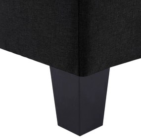 Canapea cu 5 locuri, negru, material textil Negru, cu 5 locuri