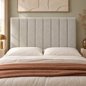 Pat boxspring din catifea Novella cu ladă 140×200 cm, crem