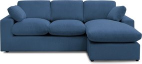 Colțar albastru cu tapițerie din catifea reiată Belair – Bobochic Paris