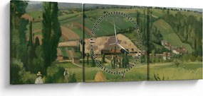 Tablou - Camille Pissarro, Landscape at Les Pâtis, Pontoise, reproducere (cu ceas) (90x30 cm)