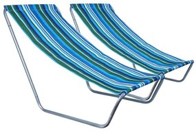 Set de 2 sezlonguri de plaja pliabile  SAND, albastru-alb
