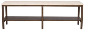 Masă consolă maro/bej cu blat din piatră 140x40 cm Orwel - Rowico