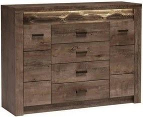 Comoda INDIANAPOLIS I7, frasin inchis, PAL laminat, cu 4 sertare, 2 us