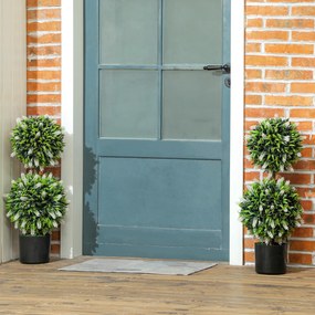 HOMCOM Set 2 plante artificiale, rezistente la UV, în ghiveci cu flori, 70 cm plantă de interior pentru sufragerie, grădină | Aosom Romania