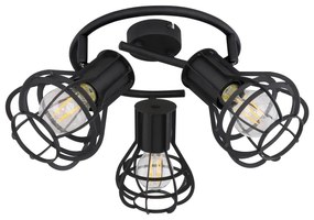 Lustra / plafoniera cu 3 spoturi design modern Clastra negru 15388-3 GL