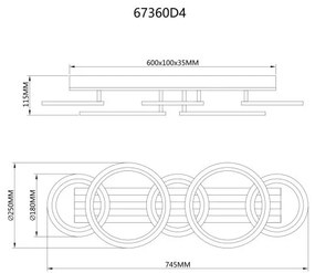 Plafoniera LED CCT BLEVINS riflaj MDF cu efect de lemn