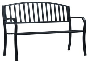 vidaXL Bancă de grădină din oțel, negru, 120 cm