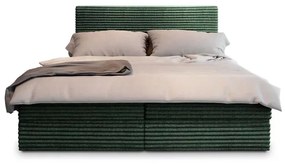 Pat boxspring tapițat ISPIRA 140x200 cm verde Saltea: Matrace Bonell pružinová