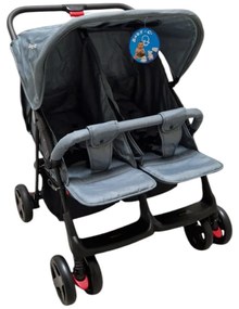 Carucior nou nascuti 2 in 1 pentru gemeni BABY CARE™ PRO P700, Cadru aluminiu, Spatar reglabil in 5 trepte, Amortizoare, Frana picior, Pliabil, Verde