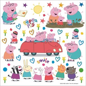 Decorațiune autoadezivă Peppa Pig Car, 30 x 30 cm