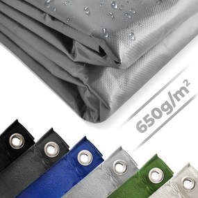 JAGO Prelata 650 g/m², ochiuri de aluminiu, gri, 5 x 7 m