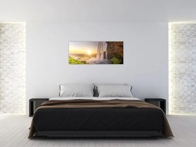 Tablou - Seljalandsfoss din spatele peșterii (120x50 cm)
