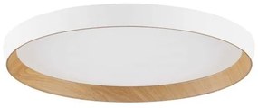 Plafoniera LED design decorativ VOMOS alb/lemn D-40cm