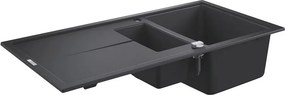 Chiuveta compozit Grohe K400 100x50.1 cm negru cu 2 cuve