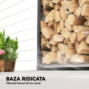 Outsunny Suport de Lemne de Exterior din Oțel cu Acoperire Impermeabilă 100x60x110 cm | Aosom Romania