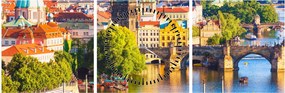 Tablou - Praga II. (cu ceas) (90x30 cm)