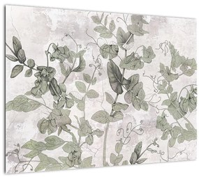 Tablou pe sticlă - Plante in ipsos (70x50 cm)