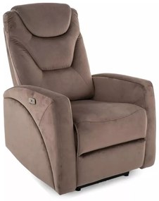 Fotoliu recliner Kronos velvet cappuccino Blu38