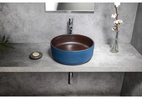 Sapho - Lavoar pentru montaj pe blat PRIORI Ø 41 cm, maro/albastru