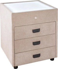 Noptiera cu iluminat LED TOULOUSE 55cm catifea bej
