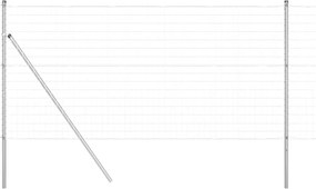 vidaXL Gard cu Stâlp Argintiu 1,2 x 10 m Oțel și PVC