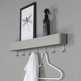 Cuier de perete verde prăfuit cu raft din metal 72 cm Dax Play – Spinder Design