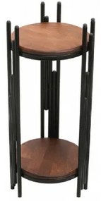 Masuta Auxiliara 1038-2, Negru / Nuc, Metal