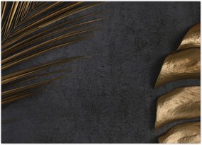 Tablou cu frunze aurii (70x50 cm)